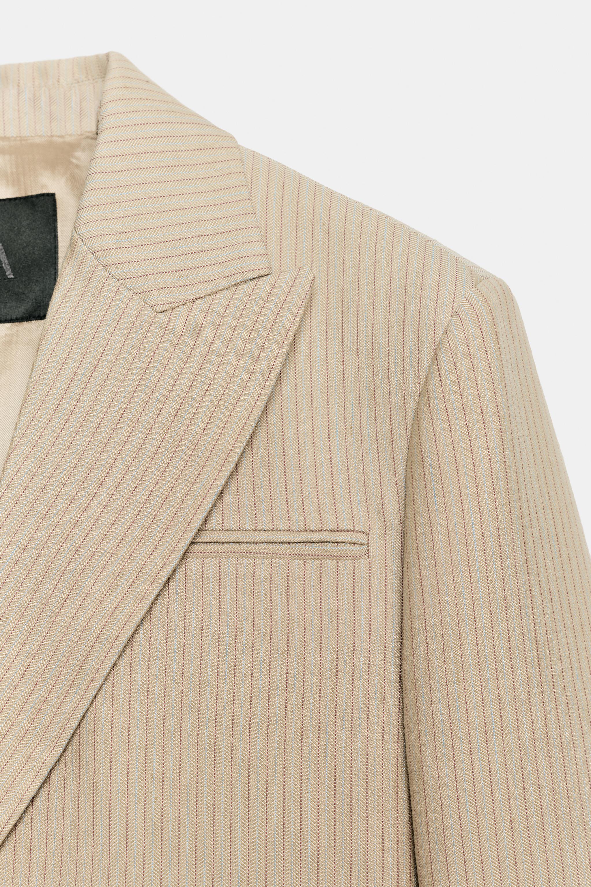 ZW COLLECTION STRIPED CROPPED BLAZER